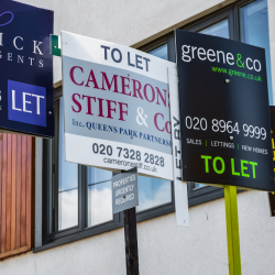 Group of to let signs
